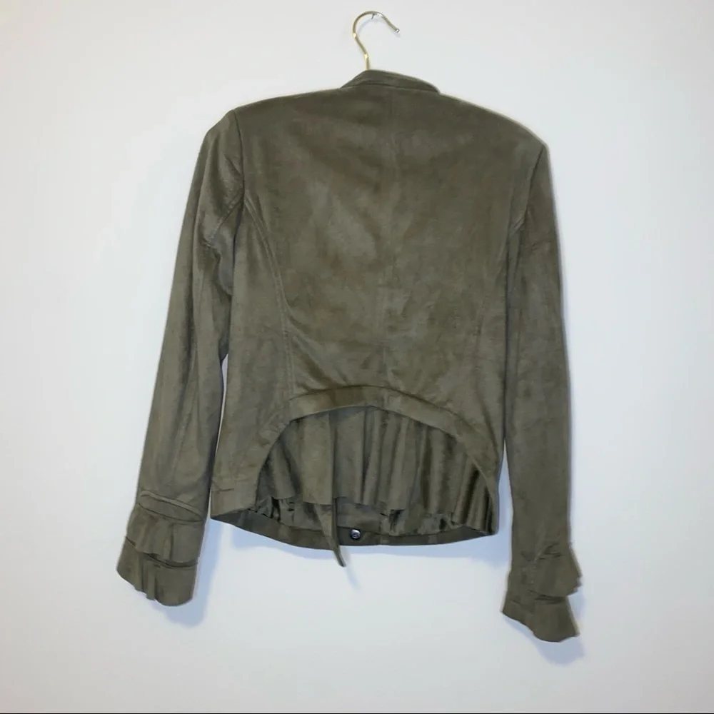 NWOT G by Giuliana Green Faux Suede Moto Jacket XS New without tags